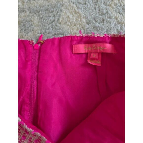 Lilly Pulitzer Kels Mini Skirt In Pink Palms Fantasy Tweed Size 12 - Picture 5 of 5